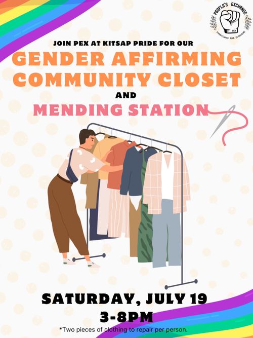 Kitsap Pride Gender Affrimming Community Closet & Mending Station