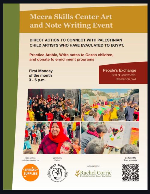 Meera Skills Center Art and Note Writing Event Flyer