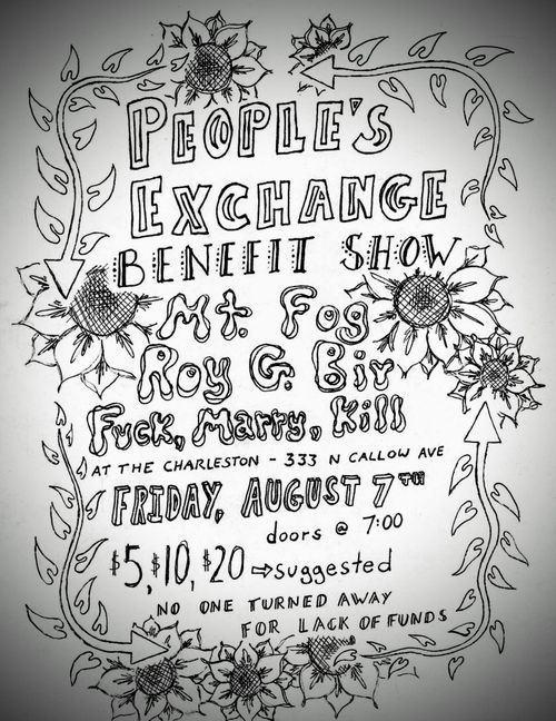 PEX benefit show at The Chuck featuring Mt. Fog, Roy G. Biv, and Fuck Marry Kill! 
